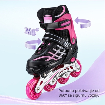 Inline klizaljke za opću uporabu, gornji PU+ mreža, PU gumeni kotači, jednoredni kotači