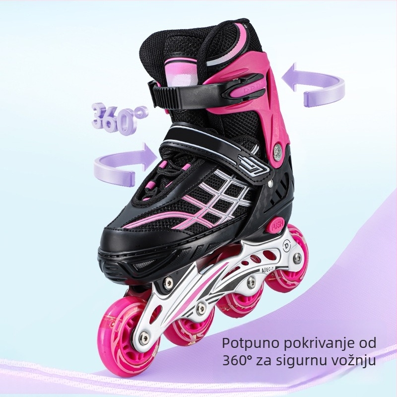 Inline klizaljke za opću uporabu, gornji PU+ mreža, PU gumeni kotači, jednoredni kotači