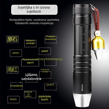LED svjetiljka za identifikaciju nefrita s Type-C punjenjem, kućište od aluminijske legure, baterija 1800, domet do 50 m