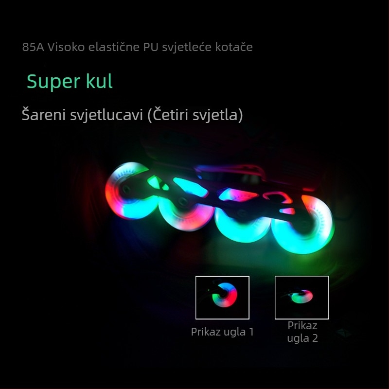 Kotač za rolerice s LED osvjetljenjem, otporan PU materijal, jedinstveni kotač, ROADSHOW/Le Xiu