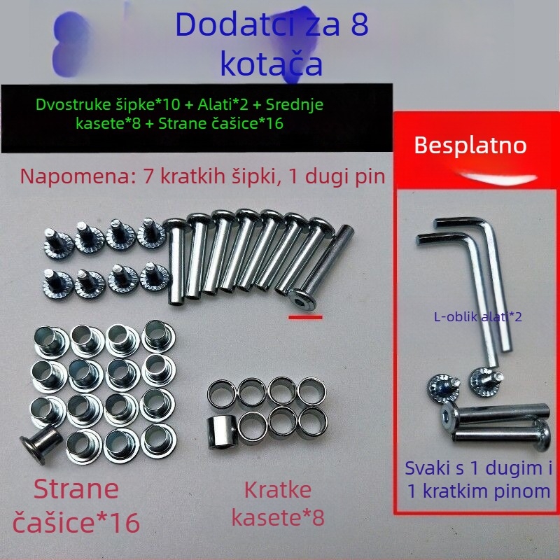 Pribor za inline patike: gornji dio PU + mreža; donja podloga od telećeg tetiva; kotači u jednom redu; za sva spolova