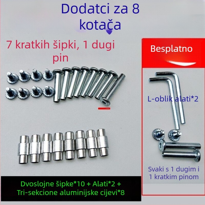 Pribor za inline patike: gornji dio PU + mreža; donja podloga od telećeg tetiva; kotači u jednom redu; za sva spolova