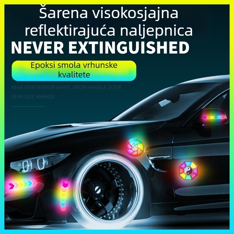 Protukolizijski pojas sa šarenim reflektirajućim naljepnicama za opću uporabu