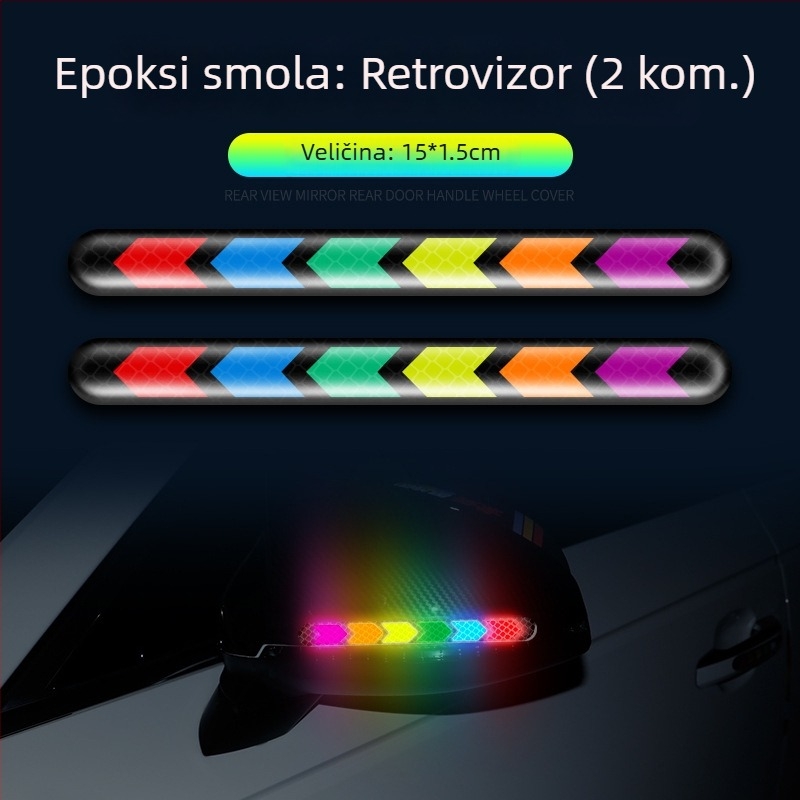 Protukolizijski pojas sa šarenim reflektirajućim naljepnicama za opću uporabu