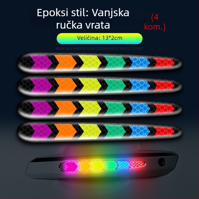 Protukolizijski pojas sa šarenim reflektirajućim naljepnicama za opću uporabu