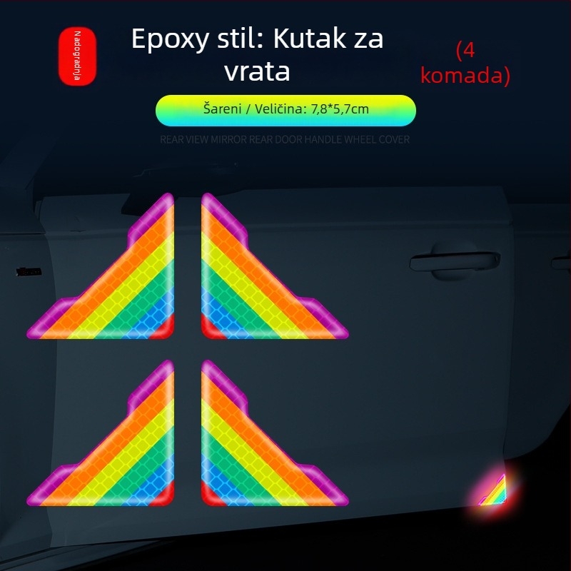 Protukolizijski pojas sa šarenim reflektirajućim naljepnicama za opću uporabu