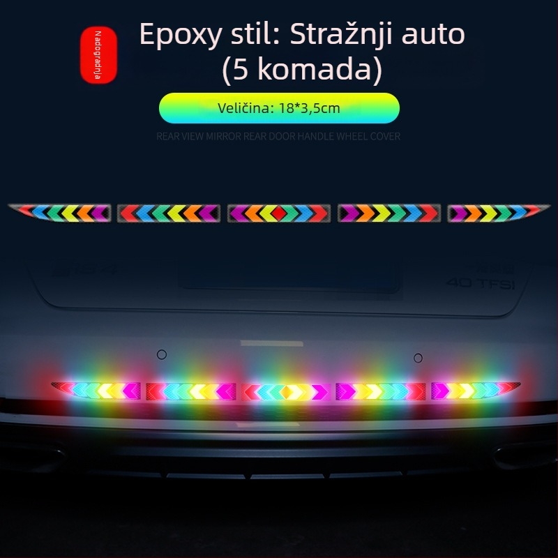 Protukolizijski pojas sa šarenim reflektirajućim naljepnicama za opću uporabu