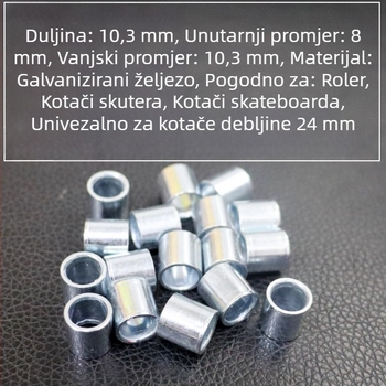 Pribor za rolanje – osične vijčice s središnjim cijevima – protuklizno, galvanizirano željezo
