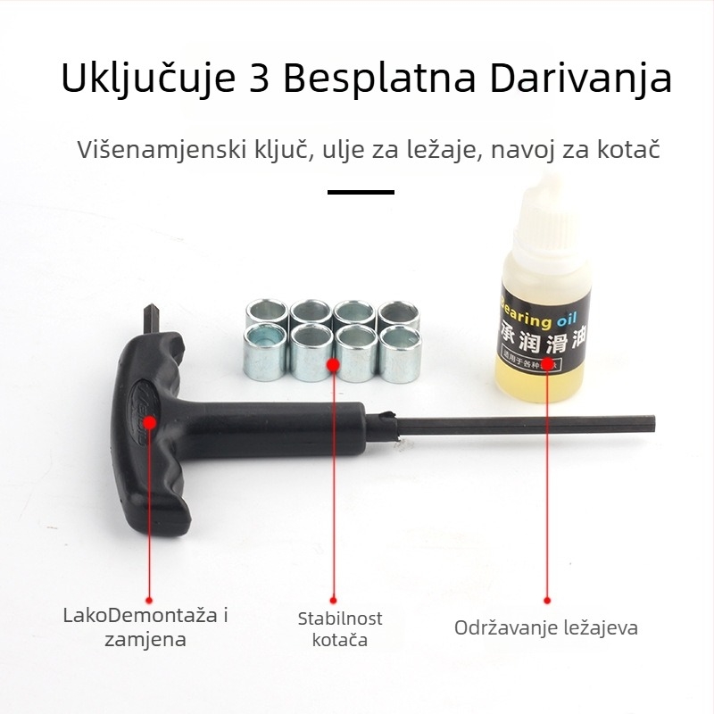 608Z visokou brzine tihi kuglični ležajevi za rolanje, jednorazredni, set od 16 kom, pogodno za rolke, skateboard i drift ploče