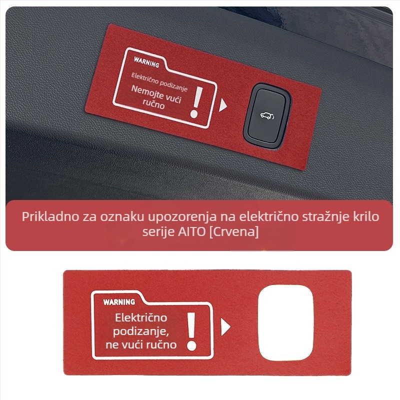 Posebne auto naljepnice za Wenjie M7/M8/M9 sa uzorkom upozorenja, materijal od zamat materijala, montaža ljepilom.