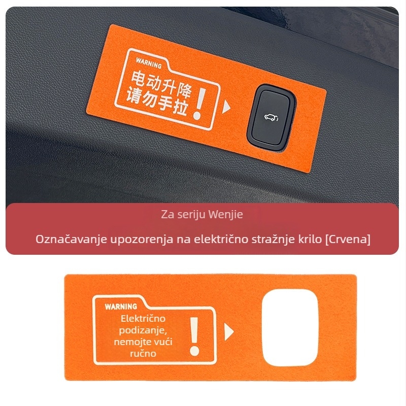 Posebne auto naljepnice za Wenjie M7/M8/M9 sa uzorkom upozorenja, materijal od zamat materijala, montaža ljepilom.
