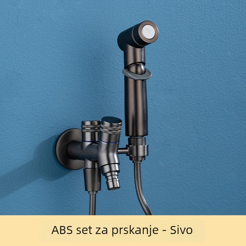 Zidna ručna slavina s bakrenim prskalom i dvostrukim izlazom, nosač (zidna montaža; bakar; prskalo; dvostruki izlaz)