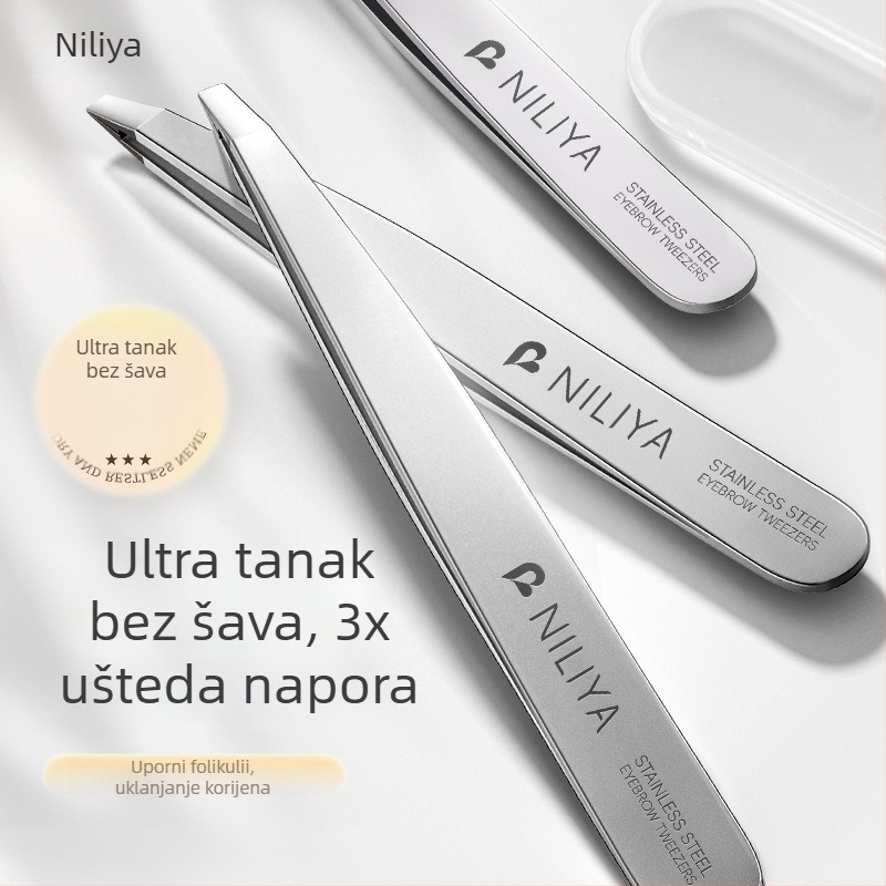 Niliya visoko precizan klip za obrve i skup alata za vađenje dlačica – klip za obrvu, kliješta za vađenje dlačica, pinceta za lažne trepavice