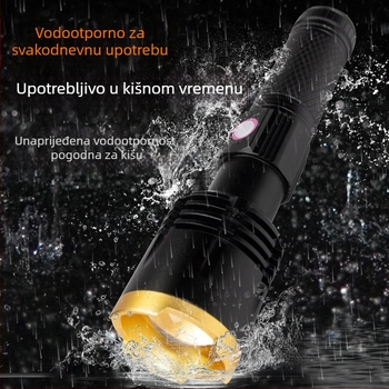 Taktička LED svjetiljka s laserskim zrakom, aluminijska legura, 18650 baterija, vodootporna, domet preko 500 m