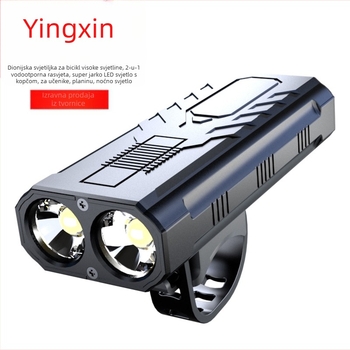 2-u-1 prednje svjetlo za bicikl i svjetiljka, LED 5W, punjiva baterija 800 mAh, vodootporan