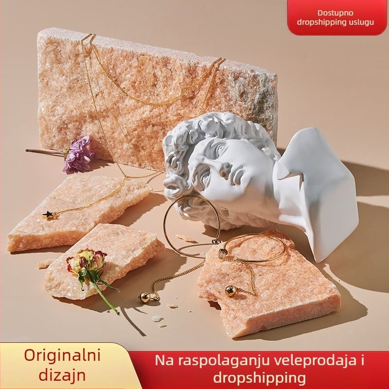 Kamena glava ukras – rekvizit za fotografiranje nakita, dekorativni set