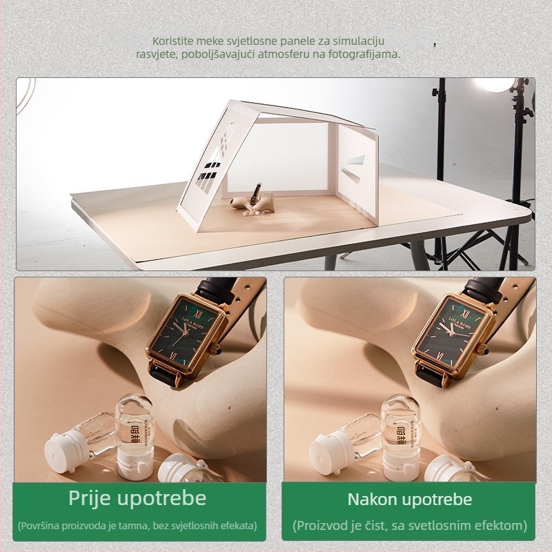 Reflektirajuća ploča — sklopiva ploča za mekano svjetlo s reflektivnim zaslonom; PVC vodootporna; Marka Tengyu; Materijal: papir sa sumpornom kiselinom; Težina: 0,15 kg; Pogodno za fotografiranje proizvoda