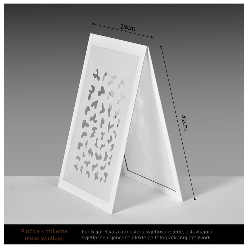 Reflektirajuća ploča — sklopiva ploča za mekano svjetlo s reflektivnim zaslonom; PVC vodootporna; Marka Tengyu; Materijal: papir sa sumpornom kiselinom; Težina: 0,15 kg; Pogodno za fotografiranje proizvoda