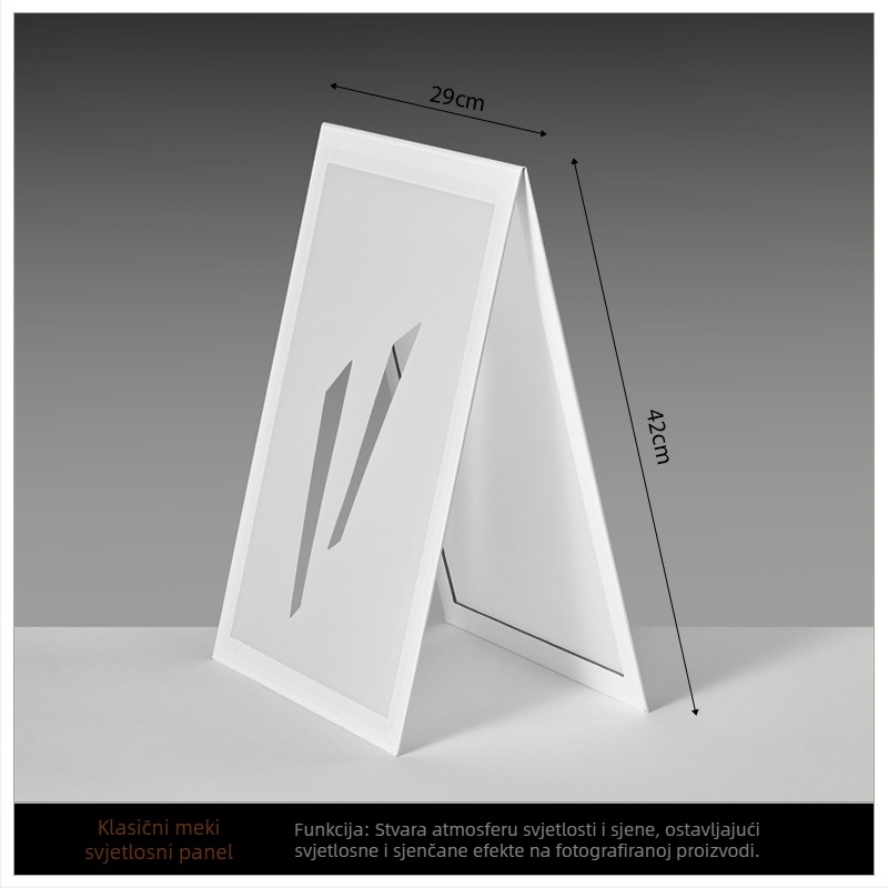 Reflektirajuća ploča — sklopiva ploča za mekano svjetlo s reflektivnim zaslonom; PVC vodootporna; Marka Tengyu; Materijal: papir sa sumpornom kiselinom; Težina: 0,15 kg; Pogodno za fotografiranje proizvoda