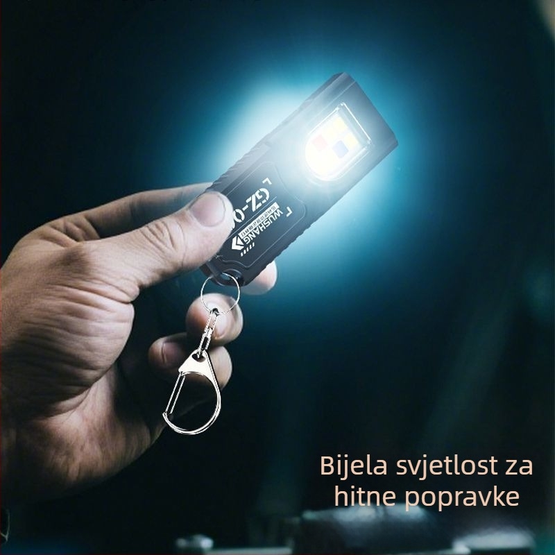 Prednje svjetlo za bicikl za noćnu vožnju – punjivo, vodootporno, domet do 50 m, s lancem za ključeve
