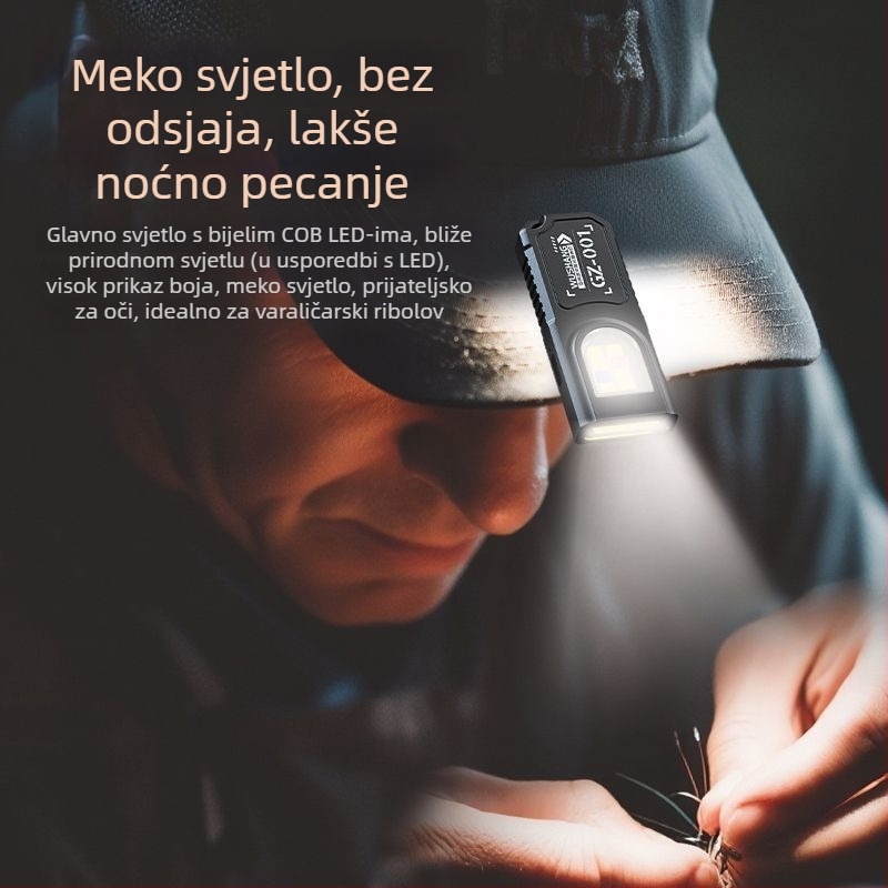 Prednje svjetlo za bicikl za noćnu vožnju – punjivo, vodootporno, domet do 50 m, s lancem za ključeve