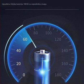 Punjiva LED baterijska svjetiljka s 360° rotacijom glave, 1800 mAh, domet do 500 m, višefunkcionalna za vanjsku upotrebu