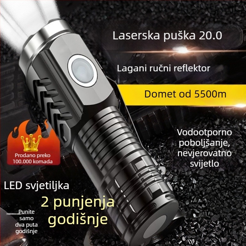 LED svjetiljka s magnetskim pričvršćivanjem, ultra-tanka prijenosna konstrukcija, 5W, LED svjetlo, domet 100–200 m