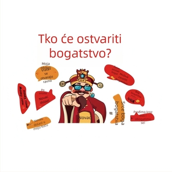 Zidne naljepnice s Bogom sreće i scenom utrke konja – 3D moderni minimalistički dekorativni zidni naljepnice, PVC, 5+ komada, univerzalni prostor