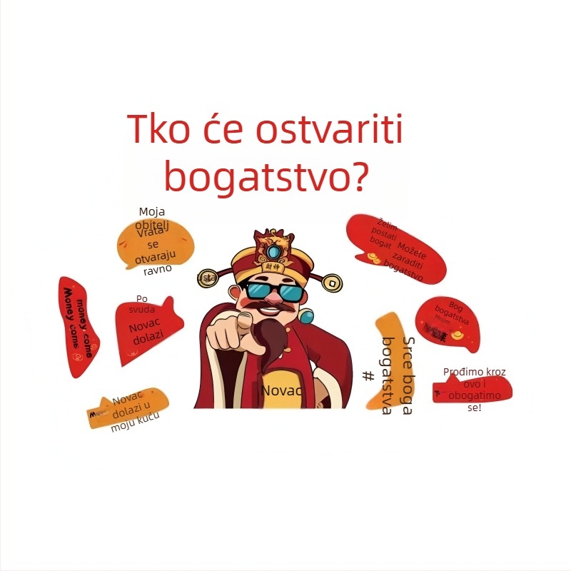 Zidne naljepnice s Bogom sreće i scenom utrke konja – 3D moderni minimalistički dekorativni zidni naljepnice, PVC, 5+ komada, univerzalni prostor