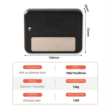 Dvostrani oštrač za klizanje s dijamantnim kamenjem, model 1508, Emery materijal, prilagodljiva oštrica
