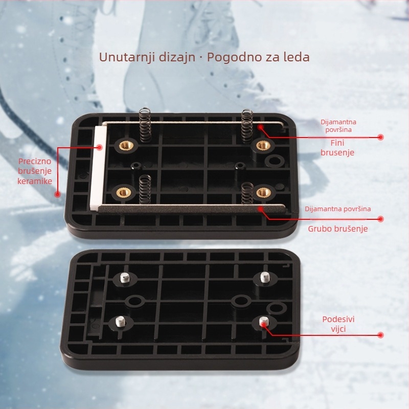 Dvostrani oštrač za klizanje s dijamantnim kamenjem, model 1508, Emery materijal, prilagodljiva oštrica