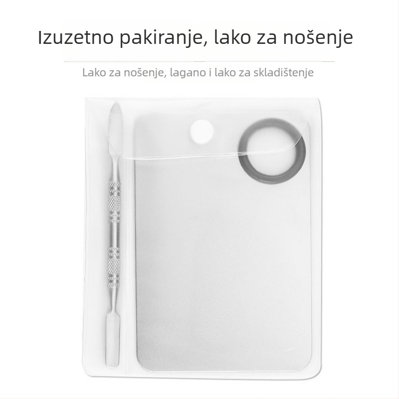 Kvadratna paleta za šminku – nehrđajući čelik, 2-dijelni set, alat za lice