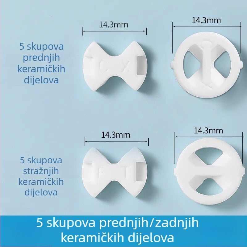 Set jezgre ventila za slavinu: keramički list, silikon podloga, brtveni prsten i brtva; marka Friendly; moderan minimalistički stil