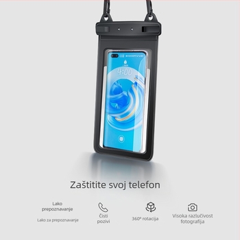 Vodootporna futrola za telefon s prozirnim PVC prozorom – kompatibilna s dodirnim zaslonom, pogodna za ronjenje, plivanje i aktivnosti na otvorenom; univerzalna za sve uzraste
