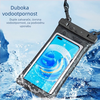 Vodootporna futrola za telefon s prozirnim PVC prozorom – kompatibilna s dodirnim zaslonom, pogodna za ronjenje, plivanje i aktivnosti na otvorenom; univerzalna za sve uzraste