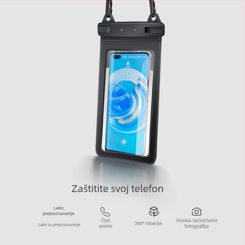 Vodootporna futrola za telefon s prozirnim PVC prozorom – kompatibilna s dodirnim zaslonom, pogodna za ronjenje, plivanje i aktivnosti na otvorenom; univerzalna za sve uzraste