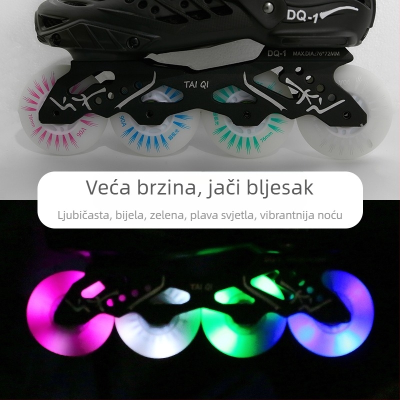 Kotači za rolanje s LED osvjetljenjem, svjetleći, jednoslojni, otporni na habanje 90A, ravna kočnica