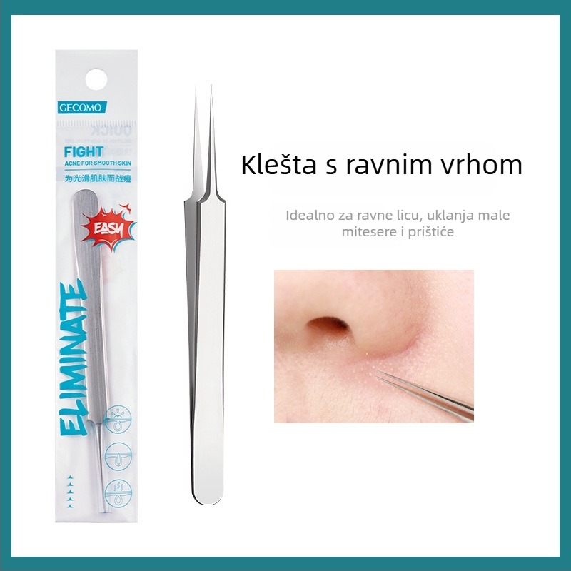 GECOMO Set igala za akne – Nehrđajući čelik, ultra oštre igle i ultra tanke pincete za uklanjanje crnih mitesa i zatvorenih komedona