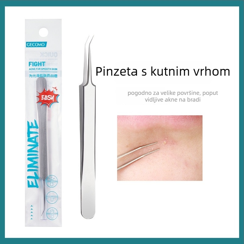 GECOMO Set igala za akne – Nehrđajući čelik, ultra oštre igle i ultra tanke pincete za uklanjanje crnih mitesa i zatvorenih komedona