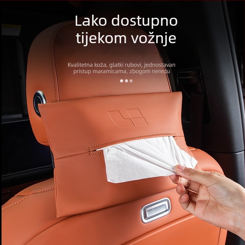 Automobilska vrećica za maramice, visi organizator (mikrovlakna koža; prilagodba po narudžbi: Da; licencirana privatna marka: Da; trajanje: 10 godina)