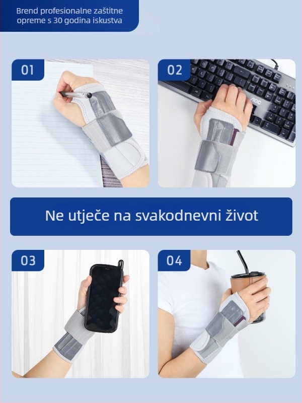 Naramnica za zglob s čeličnom pločom za stabilizaciju – poliestersko vlakno, za lijevu ruku, model BM-PAL1101-M, za rolanje