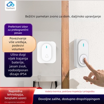 Bežični zvučnik za vrata s dvostrukim prijemnikom, duga dometa, 36 tonova zvona, 110–220 V AC, napajanje preko mreže ili baterije