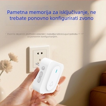 Bežični zvučnik za vrata s dvostrukim prijemnikom, duga dometa, 36 tonova zvona, 110–220 V AC, napajanje preko mreže ili baterije