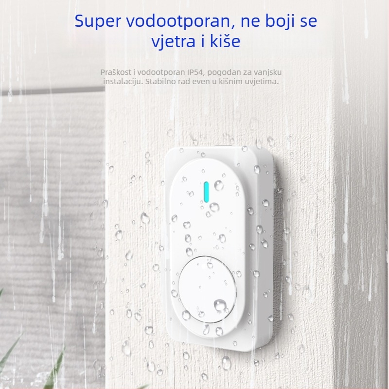 Bežični zvučnik za vrata s dvostrukim prijemnikom, duga dometa, 36 tonova zvona, 110–220 V AC, napajanje preko mreže ili baterije