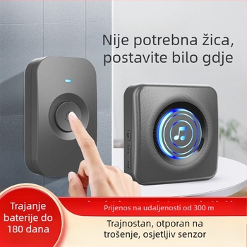 Mf06 Bežični zvono za vrata, napajanje iz utičnice, 100–250 V AC, prilagodljiv ton zvona, pogodno za kuću, tvornicu, dom i dvoranu