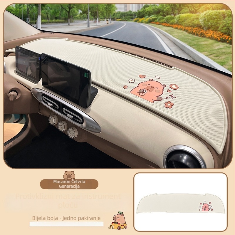 Podložka za neklizanje ploče instrumenta za Wuling Hongguang Mini Macaron 4. generacije, silikon, anti-glare, ispis logotipa: da