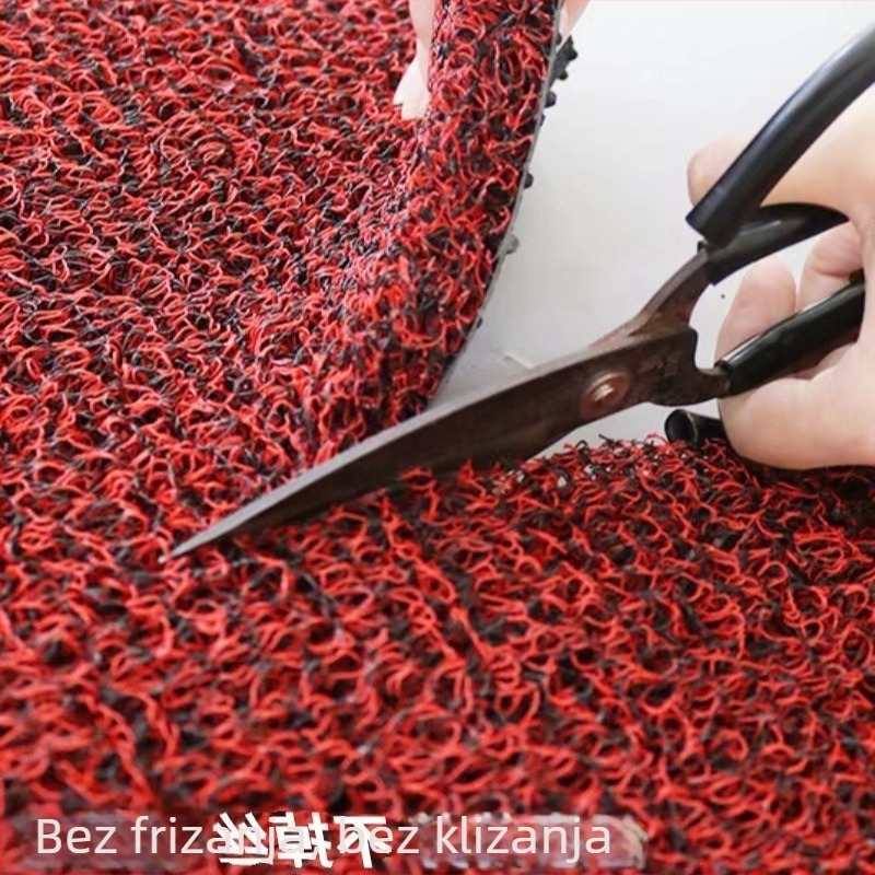 PVC podna prostirka s svilnim kružnim uzorkom, kvadratnog oblika, jednobojna, pogodna za usisavanje