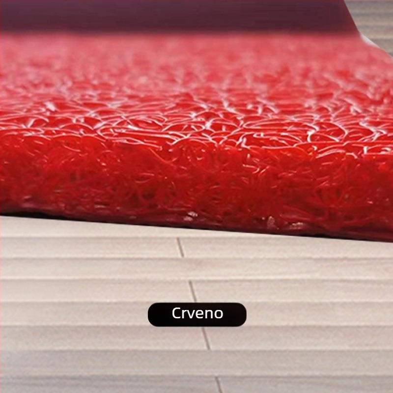 PVC podna prostirka s svilnim kružnim uzorkom, kvadratnog oblika, jednobojna, pogodna za usisavanje