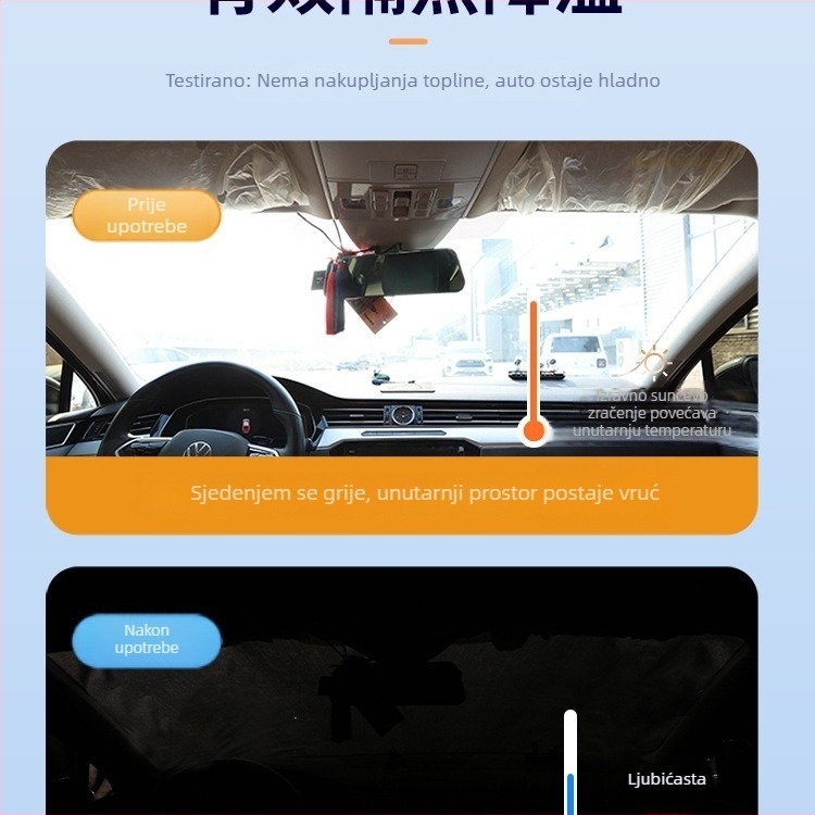 Polupokrov za automobil od Oxford platna, zaštita od sunca, vodootporan, toplinska izolacija, univerzalni dizajn