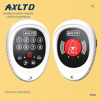 Bežični sustav poziva uz krevet – kućno urgentno pozivanje za njegu starijih i bolesnika, ugrađena litijska baterija, 5V, 12 tonova zvona, modeli T-1908/T-1909